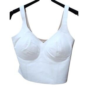 Fanka Lift N Curve Sports Bra Womens S White Wirefree Comfort Support Athleisure